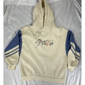 Stray Kids Y2K Hoodie K Pop Blue/Cream Adult Size L Sweatshirt Trendy 507